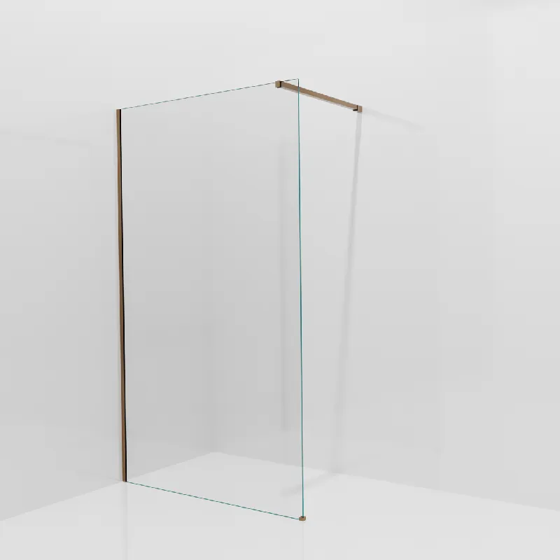 Balmani Modular douche à l‘italienne 120 x 200 cm, Verre transparent, avec coating, Profil Brushed Rosegold