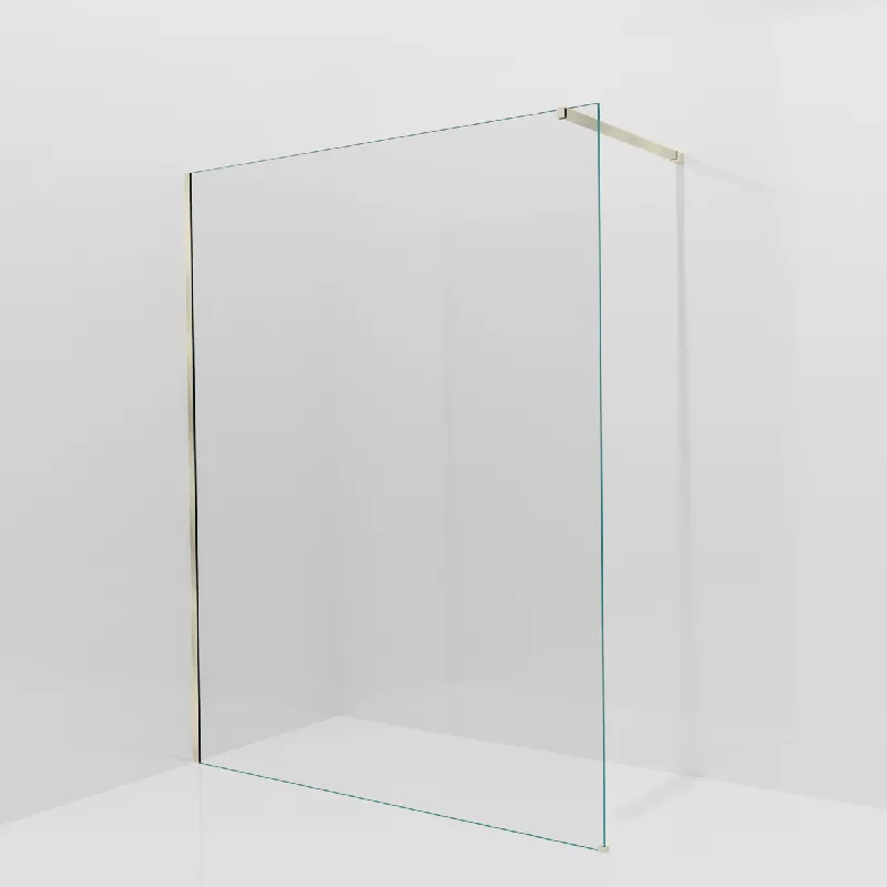 Balmani Modular douche à l‘italienne 160 x 200 cm, Verre transparent, avec coating, Profil Brushed Champagne Gold