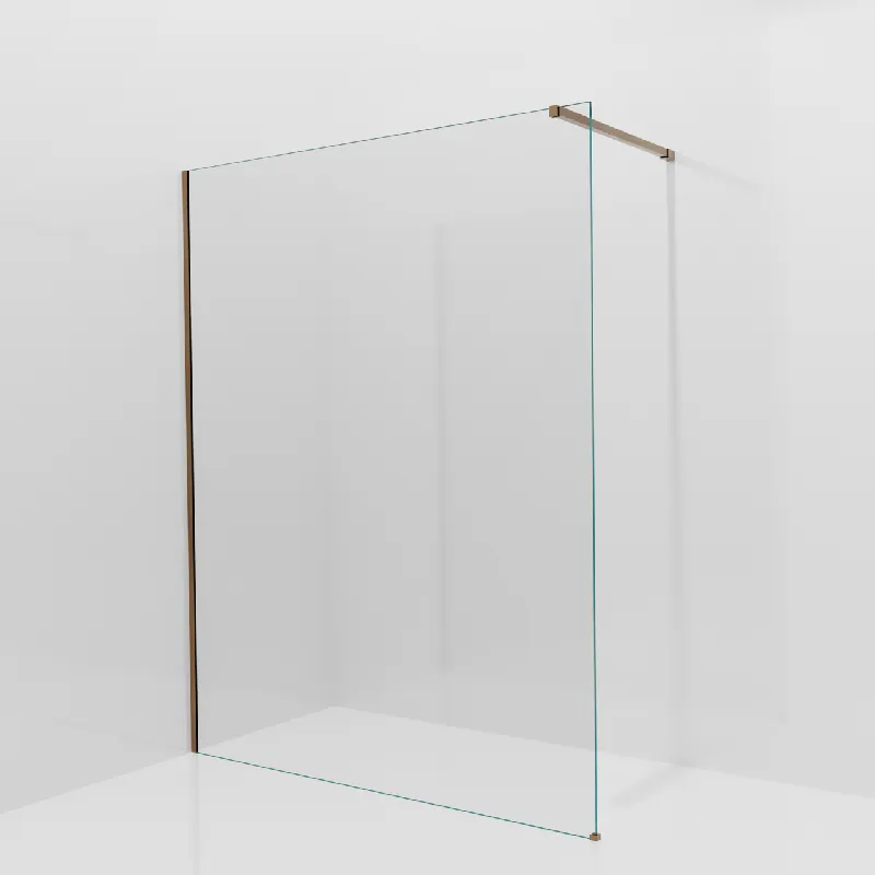 Balmani Modular douche à l‘italienne 160 x 200 cm, Verre transparent, avec coating, Profil Brushed Rosegold