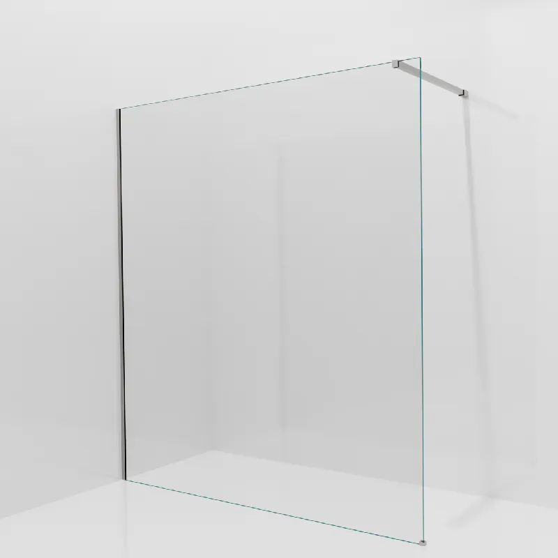 Balmani Modular douche à l‘italienne 180 x 200 cm, Verre transparent, avec coating, Profil Brushed Inox