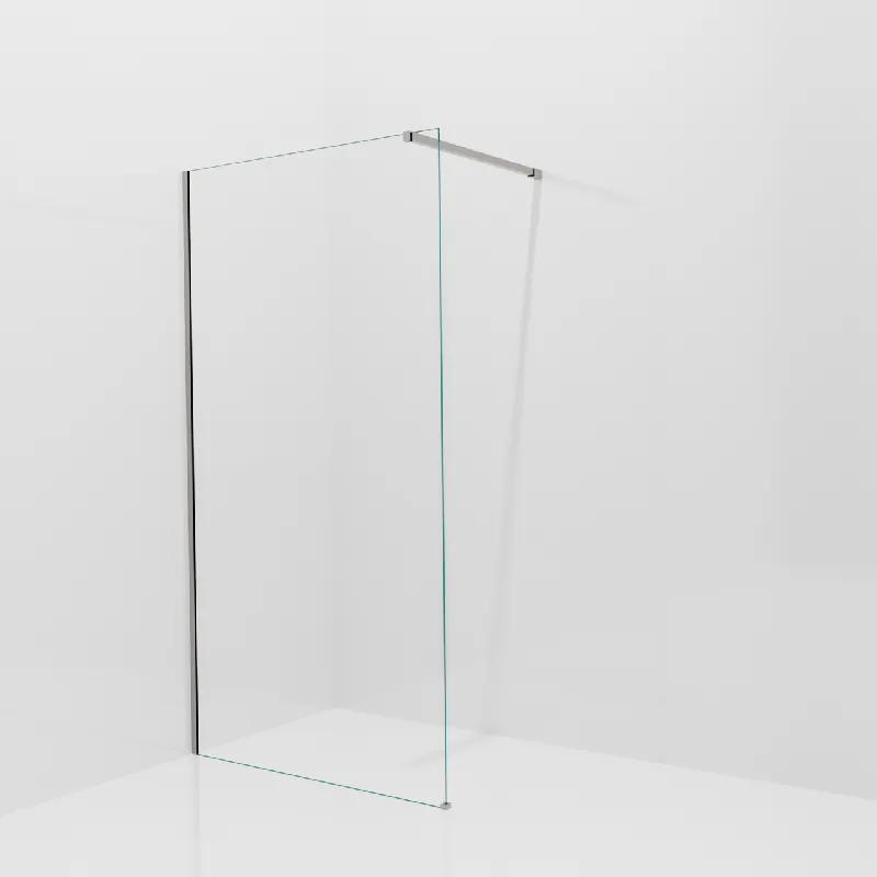 Balmani Modular douche à l‘italienne 110 x 200 cm, Verre transparent, avec coating, Profil Brushed Inox