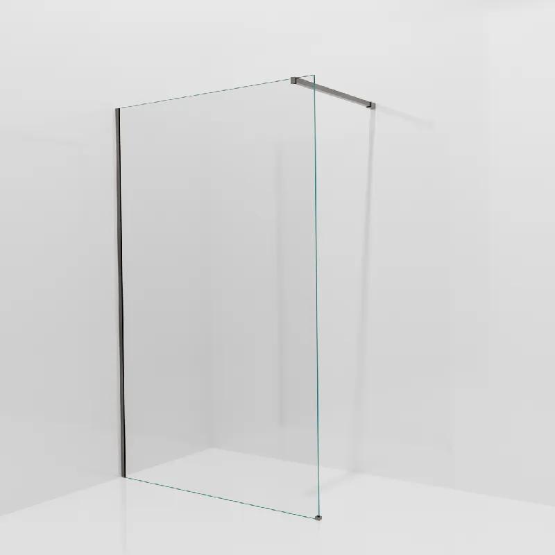 Balmani Modular douche à l‘italienne 130 x 200 cm, Verre transparent, avec coating, Profil Brushed GunMetal
