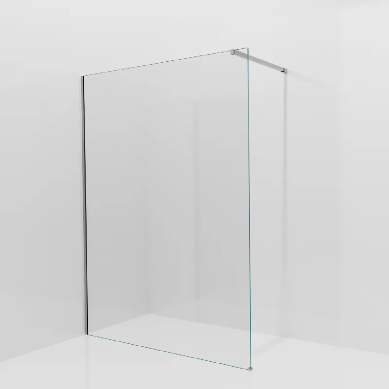 Balmani Modular douche à l‘italienne 150 x 200 cm, Verre transparent, avec coating, Profil Brushed Inox