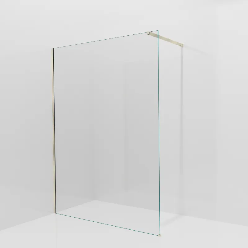 Balmani Modular douche à l‘italienne 150 x 200 cm, Verre transparent, avec coating, Profil Brushed Champagne Gold