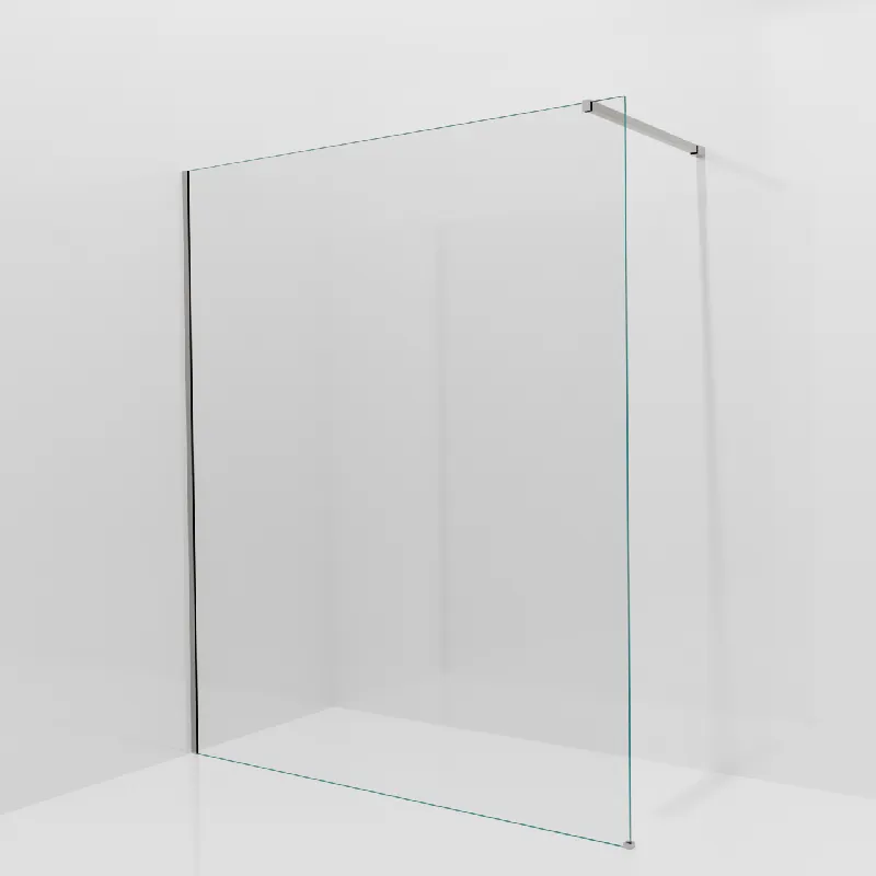 Balmani Modular douche à l‘italienne 170 x 200 cm, Verre transparent, avec coating, Profil Brushed Inox