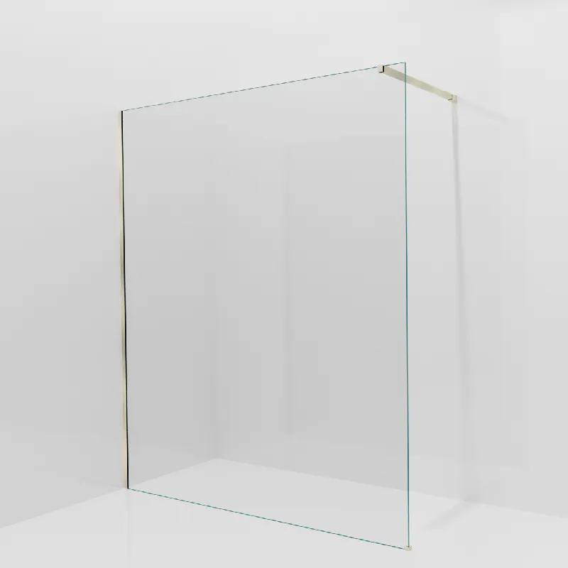 Balmani Modular douche à l‘italienne 170 x 200 cm, Verre transparent, avec coating, Profil Brushed Champagne Gold