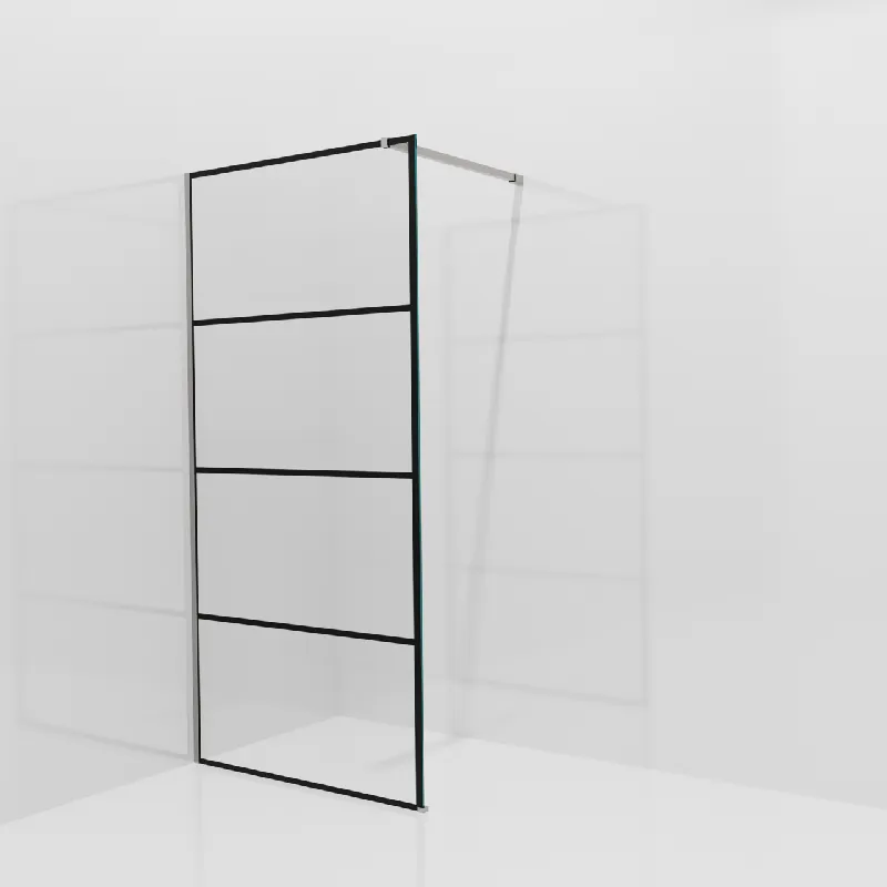 Balmani Modular douche à l‘italienne 100 x 200 cm, Lined, avec coating, Profil Brushed Inox