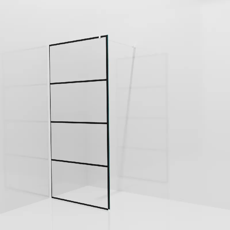 Balmani Modular douche à l‘italienne 100 x 200 cm, Lined, avec coating, Profil Blanc mat