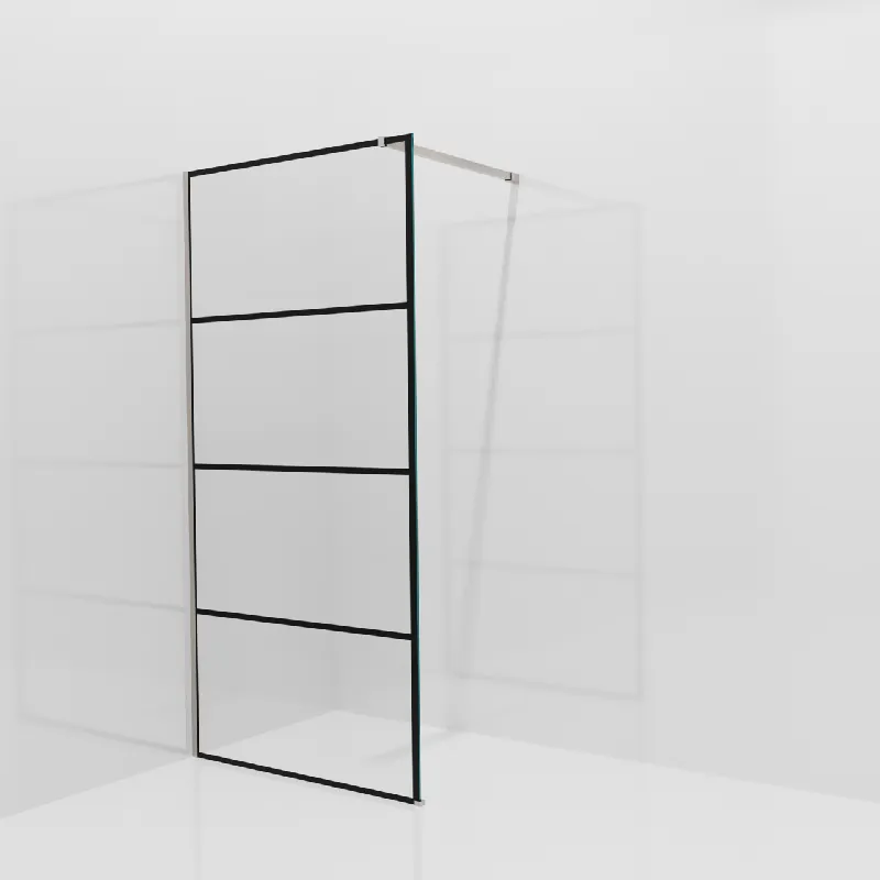 Balmani Modular douche à l‘italienne 100 x 200 cm, Lined, avec coating, Profil Brushed CoolMetal