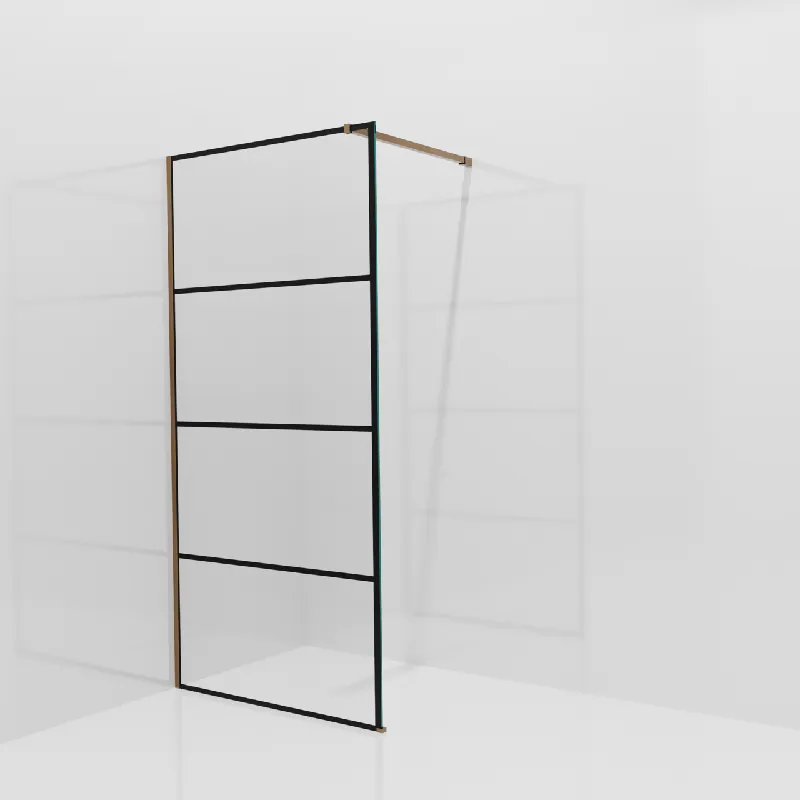 Balmani Modular douche à l‘italienne 100 x 200 cm, Lined, avec coating, Profil Brushed Rosegold