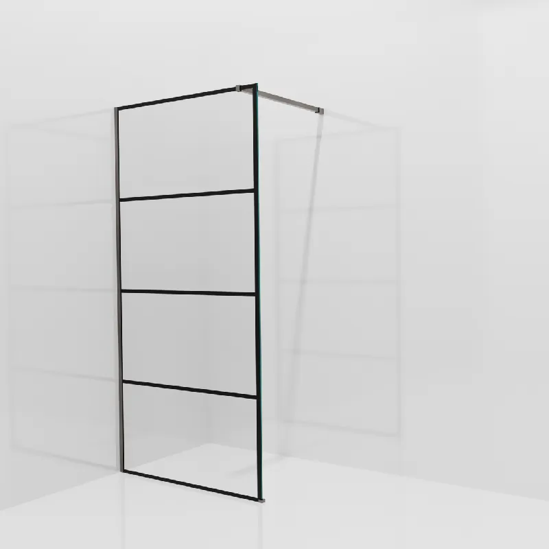 Balmani Modular douche à l‘italienne 100 x 200 cm, Lined, avec coating, Profil Brushed GunMetal