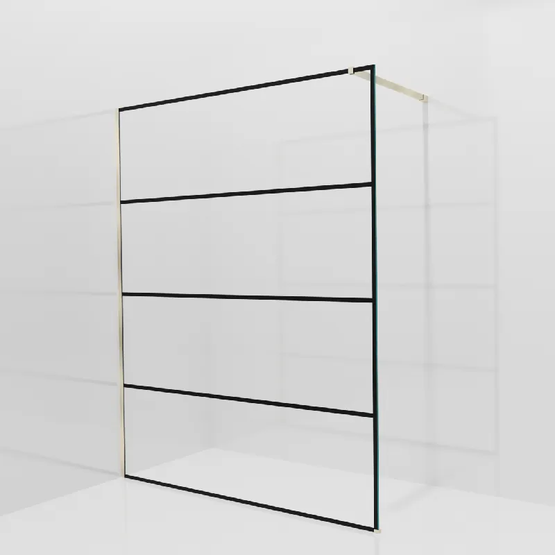Balmani Modular douche à l‘italienne 160 x 200 cm, Lined, avec coating, Profil Brushed Champagne Gold