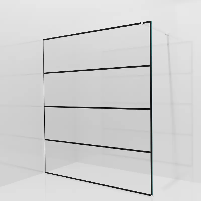 Balmani Modular douche à l‘italienne 180 x 200 cm, Lined, avec coating, Profil Chrome brillant