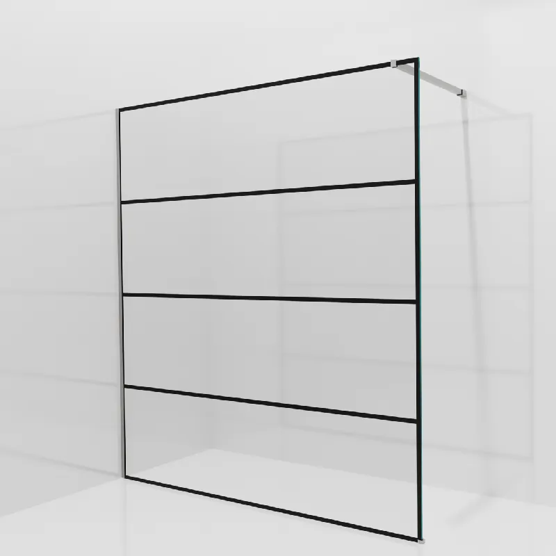 Balmani Modular douche à l‘italienne 180 x 200 cm, Lined, avec coating, Profil Brushed Inox
