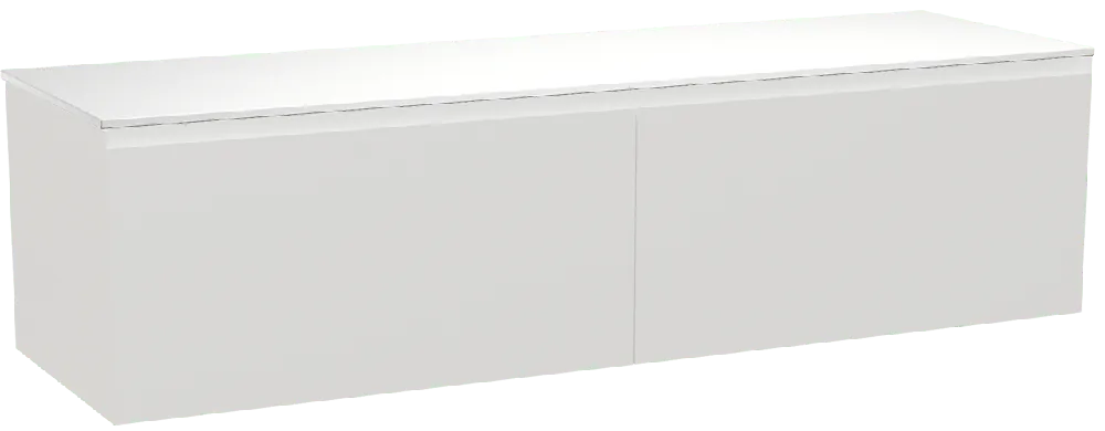 Balmani Idra by Mitra meuble salle de bains suspendu 180 x 55 cm blanc mat avec Stretto tablette simple ou double en solid surface blanc mat