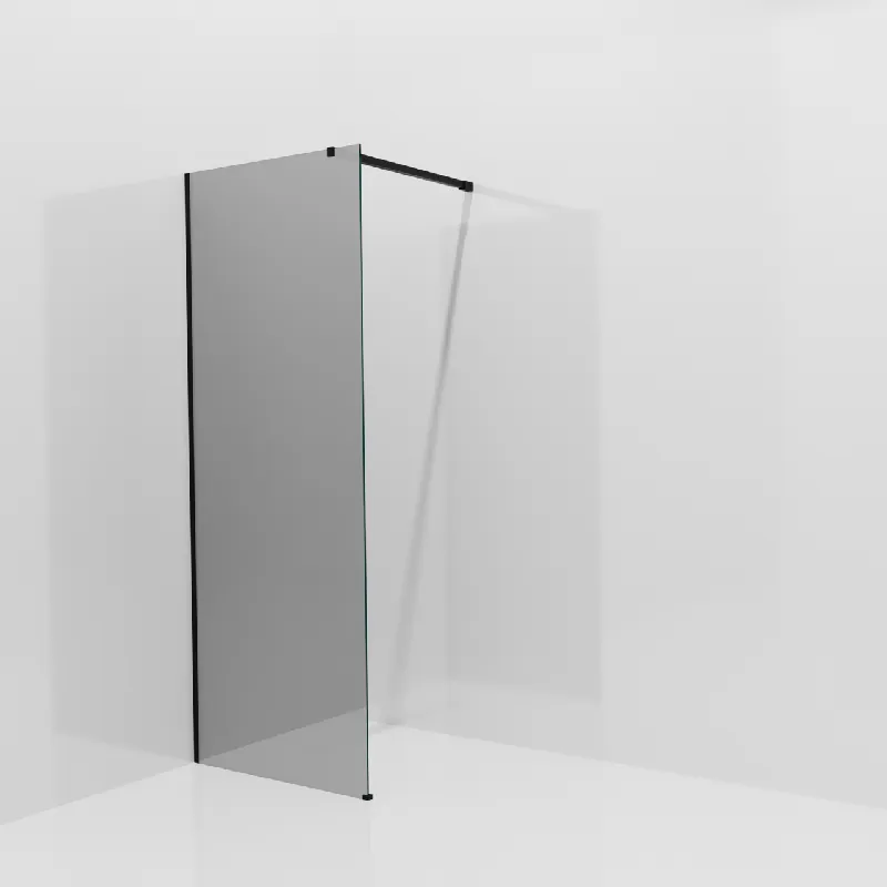 Balmani Modular douche à l‘italienne 80 x 200 cm, Verre miroir reflex, avec coating, Profil Noir mat