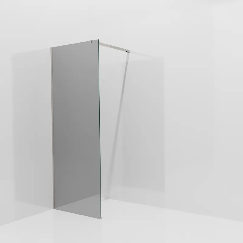 Balmani Modular douche à l‘italienne 80 x 200 cm, Verre miroir reflex, avec coating, Profil Brushed CoolMetal
