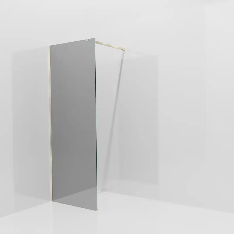 Balmani Modular douche à l‘italienne 80 x 200 cm, Verre miroir reflex, avec coating, Profil Brushed Champagne Gold