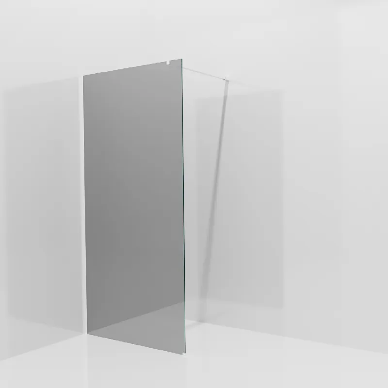 Balmani Modular douche à l‘italienne 100 x 200 cm, Verre miroir reflex, avec coating, Profil Blanc mat