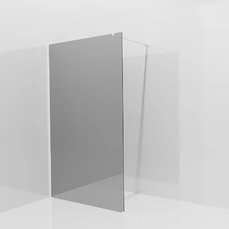 Balmani Modular douche à l‘italienne 120 x 200 cm, Verre miroir reflex, avec coating, Profil Blanc mat