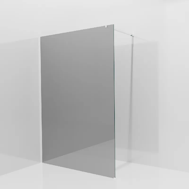 Balmani Modular douche à l‘italienne 140 x 200 cm, Verre miroir reflex, avec coating, Profil Chrome brillant