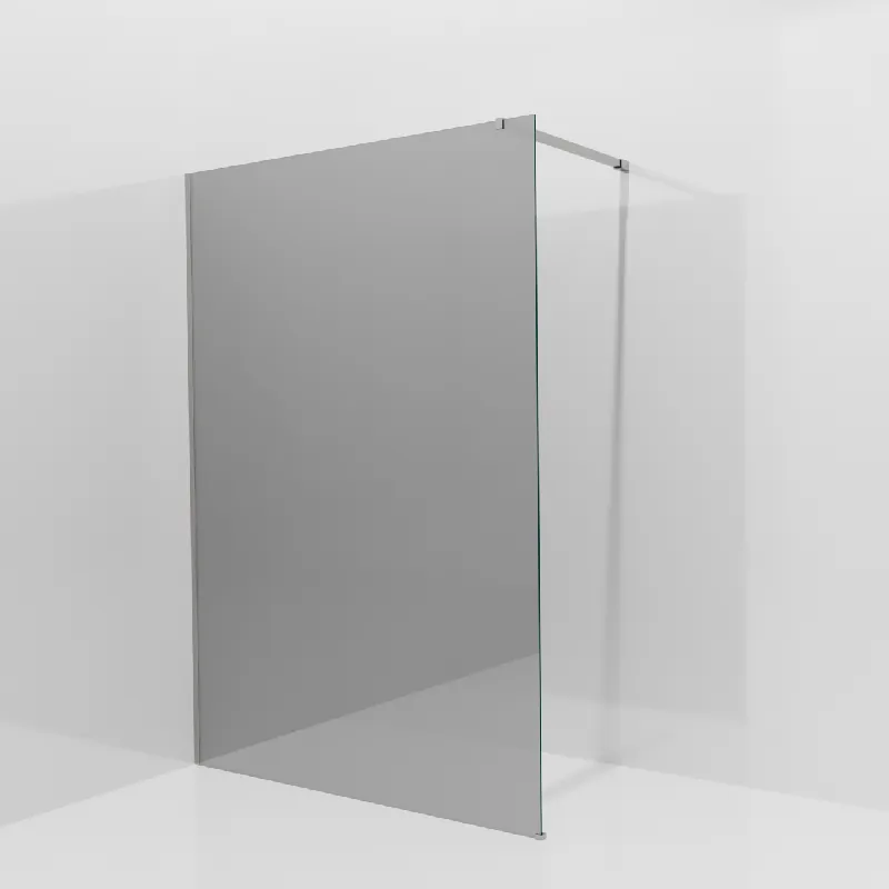Balmani Modular douche à l‘italienne 140 x 200 cm, Verre miroir reflex, avec coating, Profil Brushed Inox