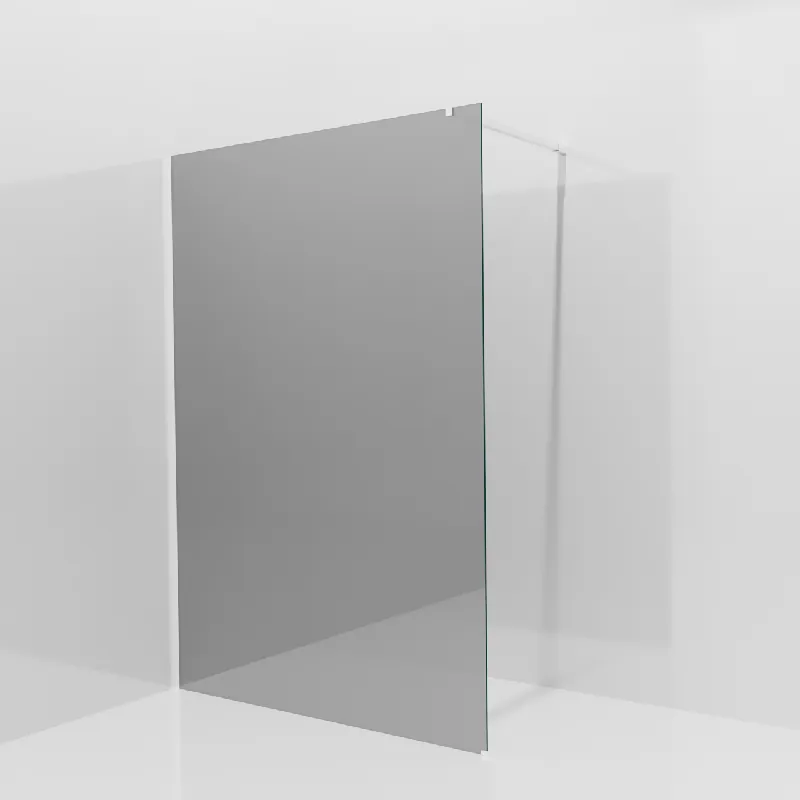 Balmani Modular douche à l‘italienne 140 x 200 cm, Verre miroir reflex, avec coating, Profil Blanc mat