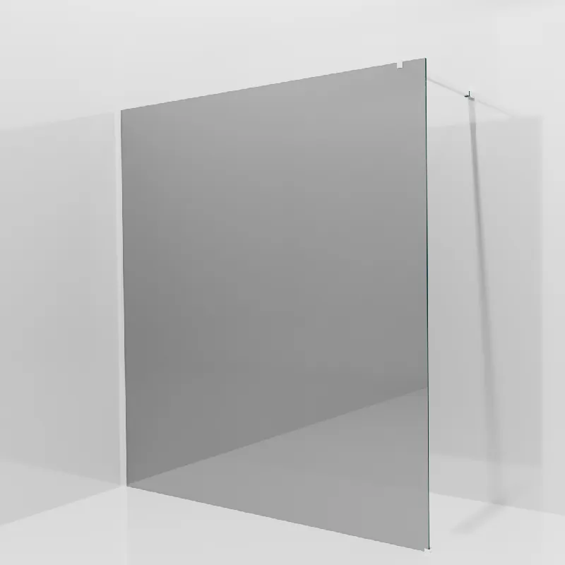 Balmani Modular douche à l‘italienne 180 x 200 cm, Verre miroir reflex, avec coating, Profil Chrome brillant