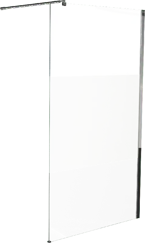 Linie Walk-In douche à l‘italienne 100 x 200 cm verre transparent avec bande mate profil chrome brillant
