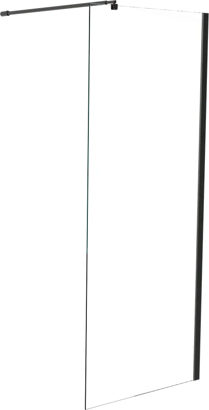 Linie Walk-In douche à l‘italienne 140 x 200 cm verre transparent avec bande mate profil chrome brillant
