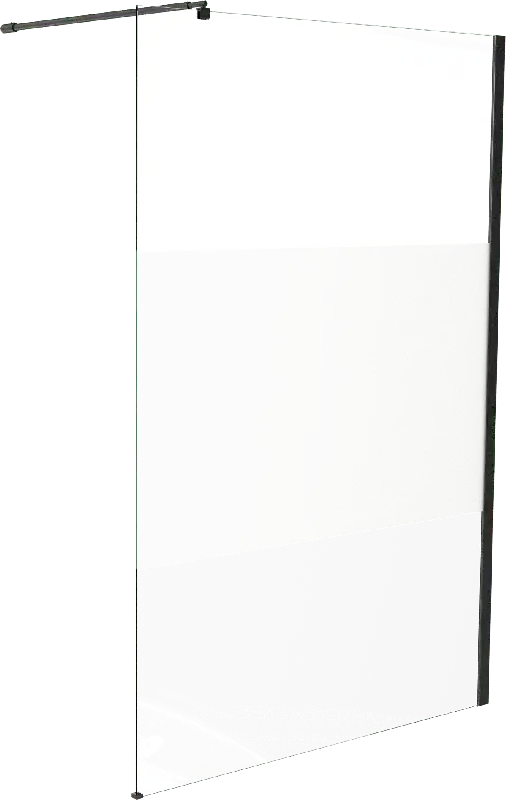 Linie Walk-In douche à l‘italienne 120 x 200 cm verre transparent avec bande mate profil noir mat