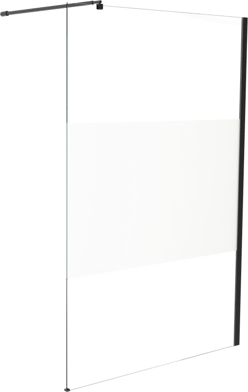 Linie Walk-In douche à l‘italienne 140 x 200 cm verre transparent avec bande mate profil noir mat
