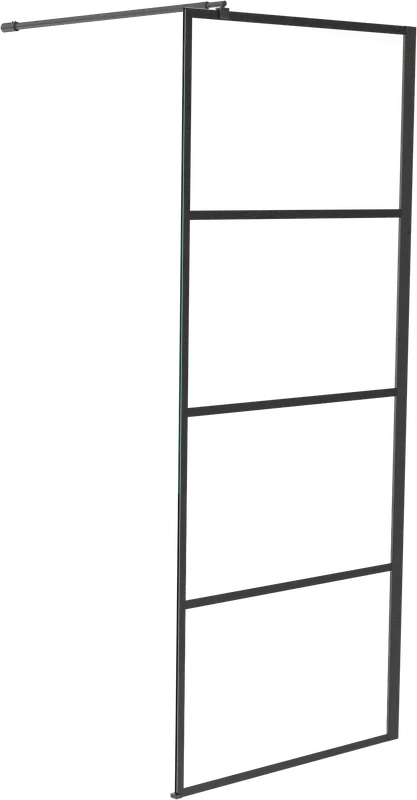 Linie Walk-In douche à l‘italienne 90 x 200 cm verre stripes profil noir mat