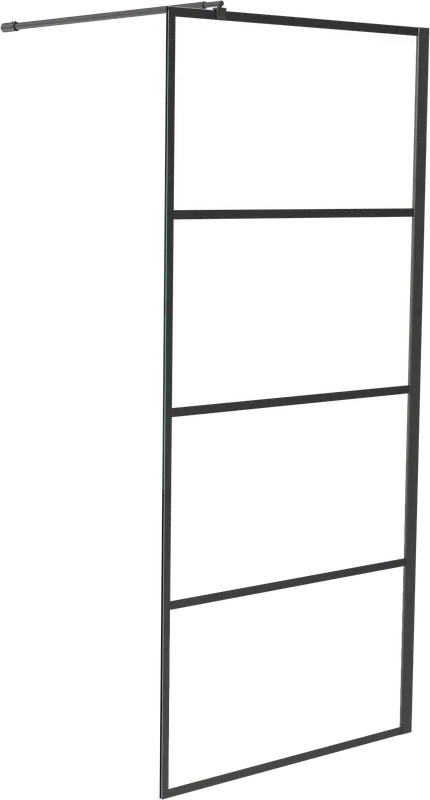 Linie Walk-In douche à l‘italienne 100 x 200 cm verre stripes profil noir mat