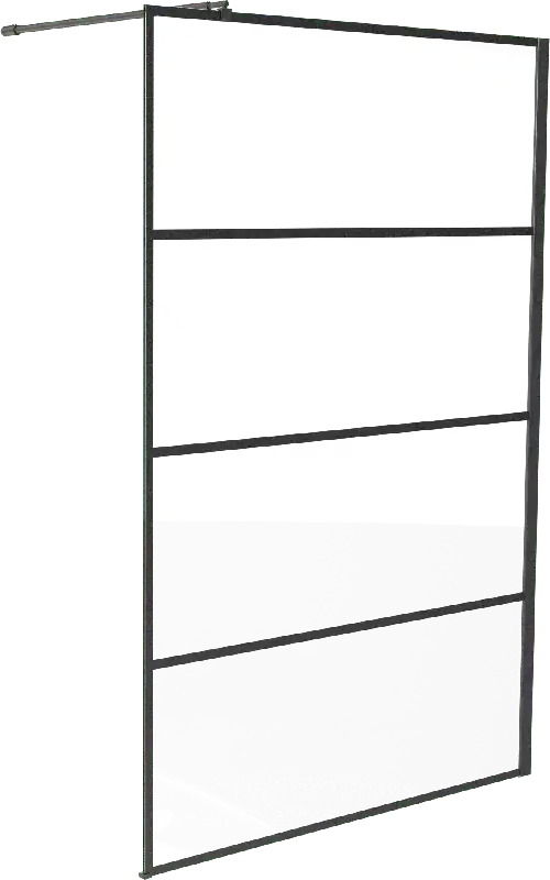 Linie Walk-In douche à l‘italienne 140 x 200 cm verre stripes profil noir mat