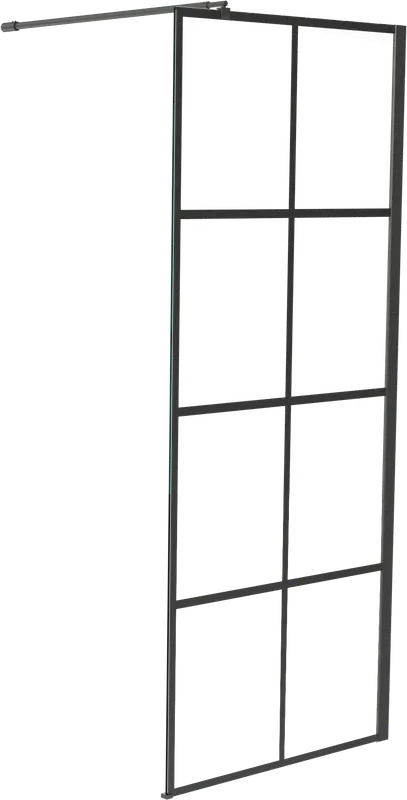 Linie Walk-In douche à l‘italienne 90 x 200 cm verre square profil noir mat