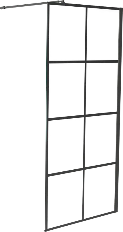 Linie Walk-In douche à l‘italienne 100 x 200 cm verre square profil noir mat
