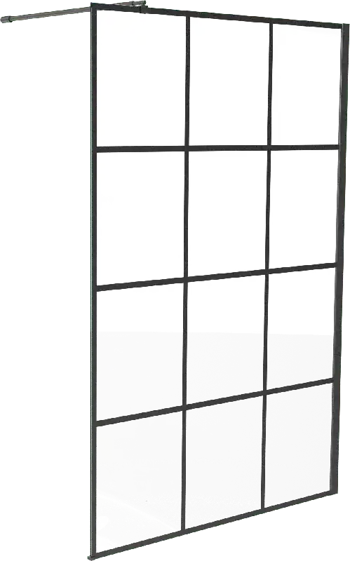 Linie Walk-In douche à l‘italienne 140 x 200 cm verre square profil noir mat