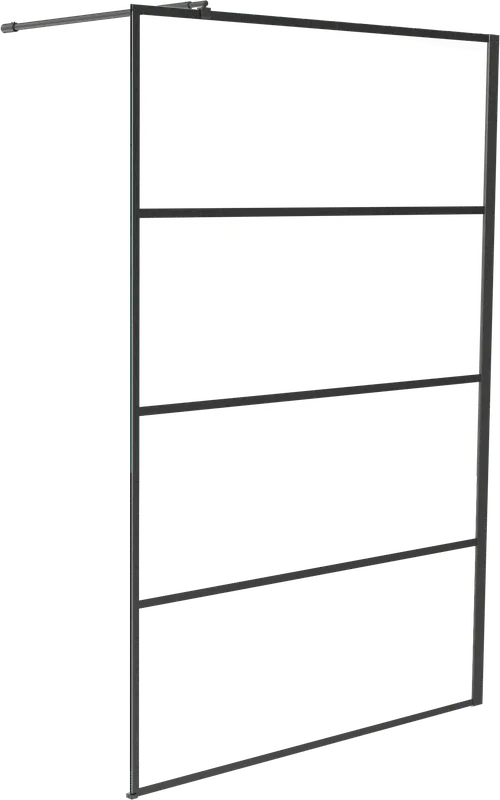 Linie Walk-In douche à l‘italienne 120 x 200 cm verre stripes profil noir mat