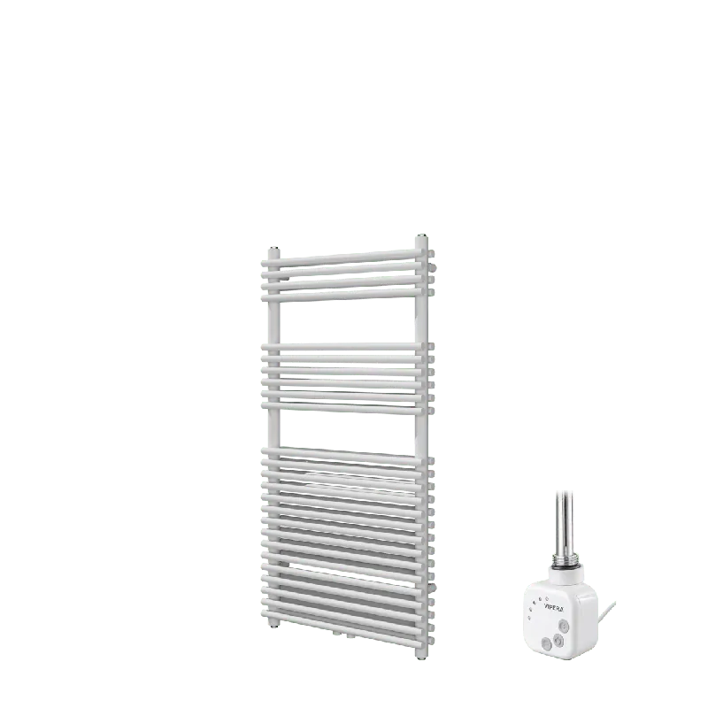 Vipera Alegria sèche-serviettes Doublé 60 x 120 cm chauffage électrique blanc mat raccordement latéral et central possible 1000W, résistance incluse