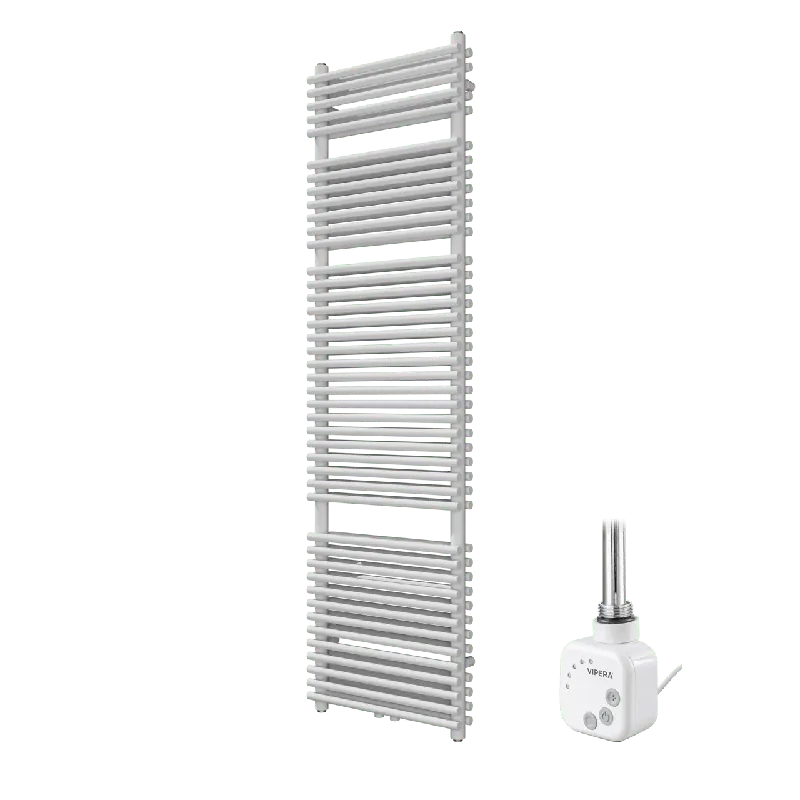 Vipera Alegria sèche-serviettes Doublé 50 x 180 cm chauffage électrique blanc mat raccordement latéral et central possible 1200W, résistance incluse