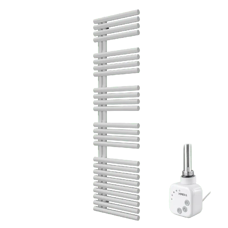 Vipera Avila sèche-serviettes Simple 50 x 187 cm chauffage électrique blanc mat raccordement central 800W, résistance incluse