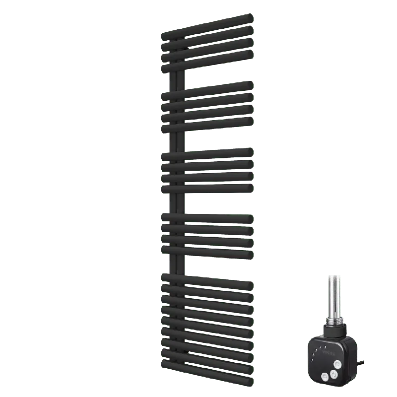 Vipera Avila sèche-serviettes Simple 60 x 187 cm chauffage électrique noir mat raccordement central 1000W, résistance incluse