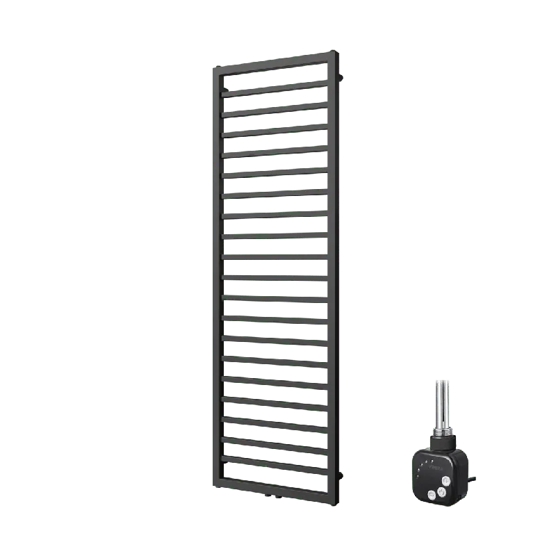 Vipera Listona sèche-serviettes Simple 50 x 180 cm chauffage électrique noir mat raccordement latéral et central possible 800W, résistance incluse