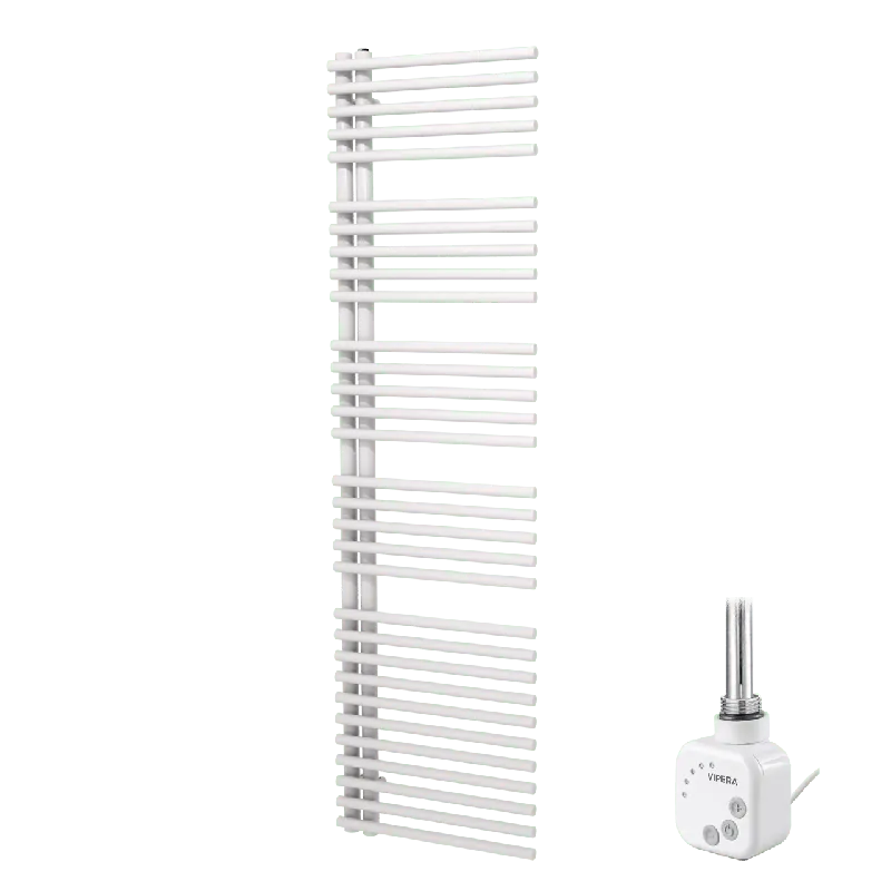 Vipera Nevada sèche-serviettes Simple 50 x 180 cm chauffage électrique blanc brillant raccordement latéral 800W, résistance incluse