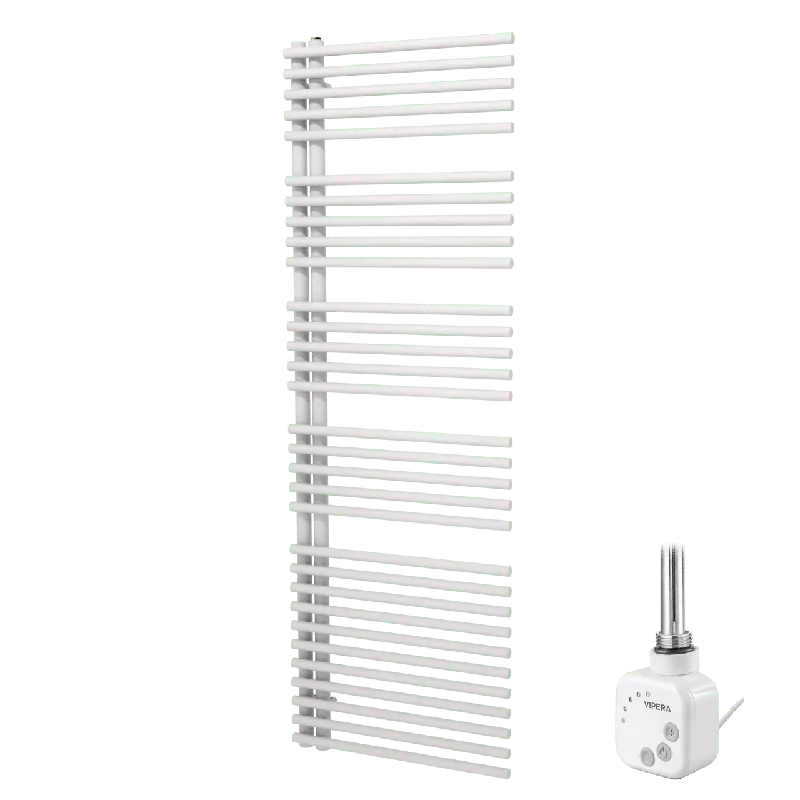 Vipera Nevada sèche-serviettes Simple 60 x 180 cm chauffage électrique blanc mat raccordement latéral et central 800W, résistance incluse