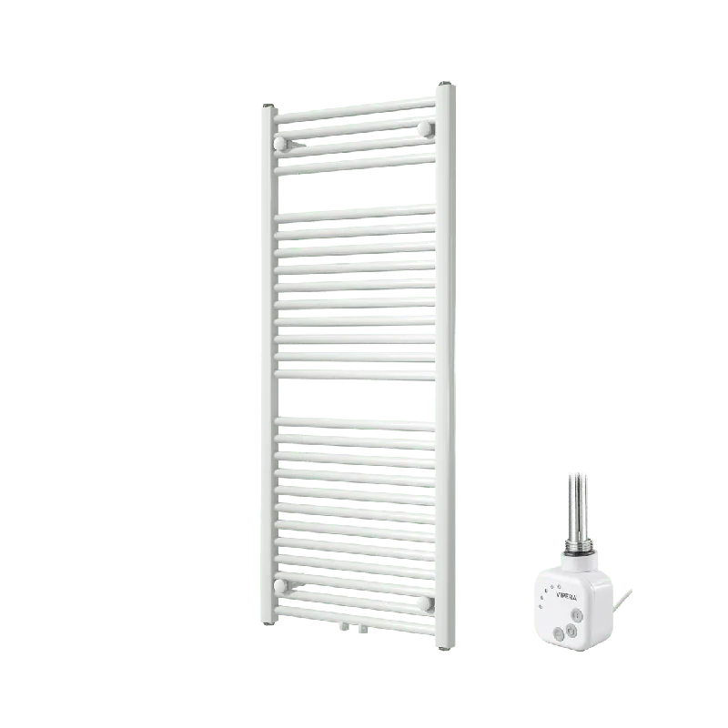 Vipera Kanza sèche-serviettes Simple 50 x 120 cm chauffage électrique blanc brillant raccordement latéral et central possible 500W, résistance incluse