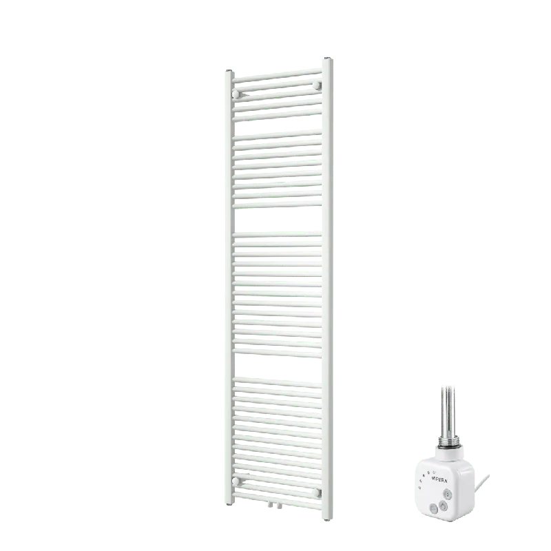 Vipera Kanza sèche-serviettes Simple 50 x 180 cm chauffage électrique blanc mat raccordement latéral et central possible 800W, résistance incluse