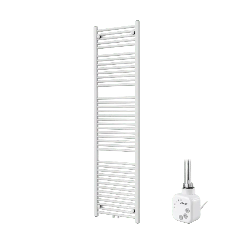 Vipera Kanza sèche-serviettes Simple 50 x 180 cm chauffage électrique blanc brillant raccordement latéral et central possible 800W, résistance incluse