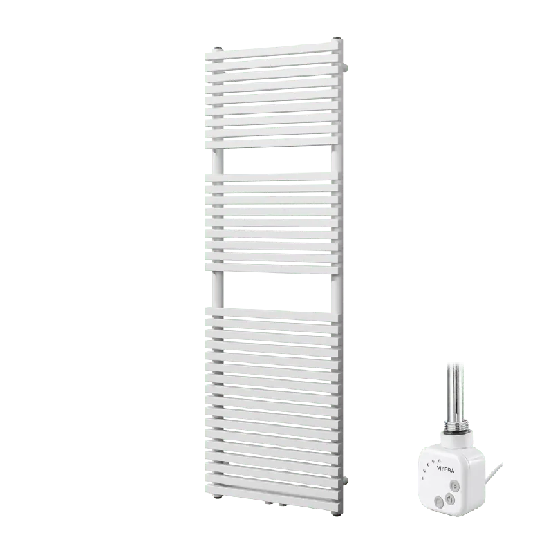 Vipera Vesuvio sèche-serviettes Simple 50 x 150 cm chauffage électrique blanc mat raccordement latéral et central possible 800W, résistance incluse
